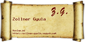 Zollner Gyula névjegykártya